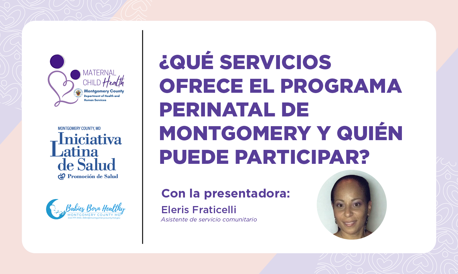 ¿Qué Servicios Ofrece El Programa Perinatal De Montgomery Y Quién Puede Participar?